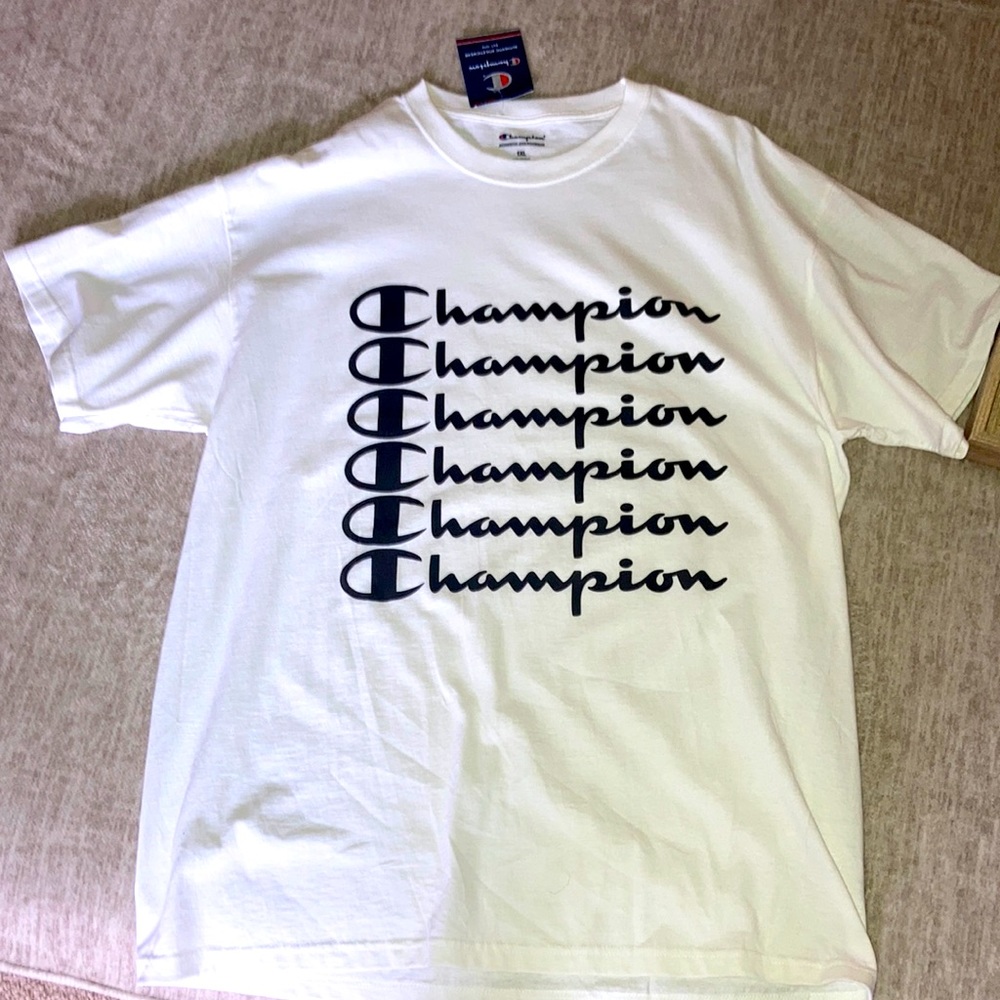 White and Black “Champion” T-Shirt
